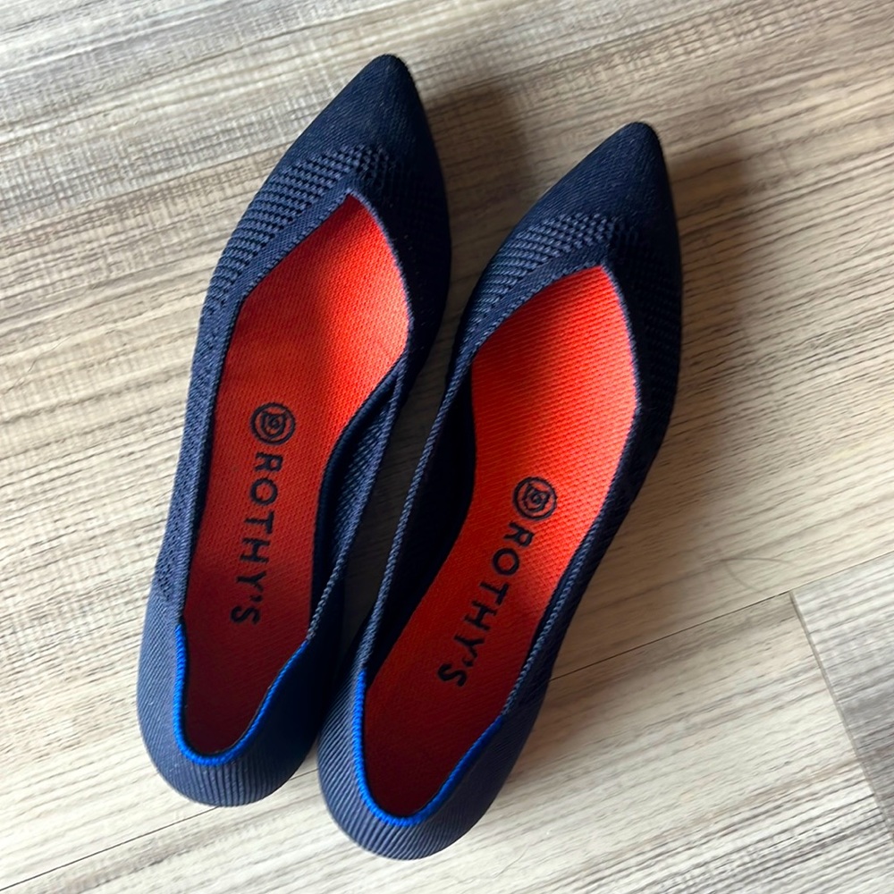 Navy Blue Like New Rothy Pointed Flats